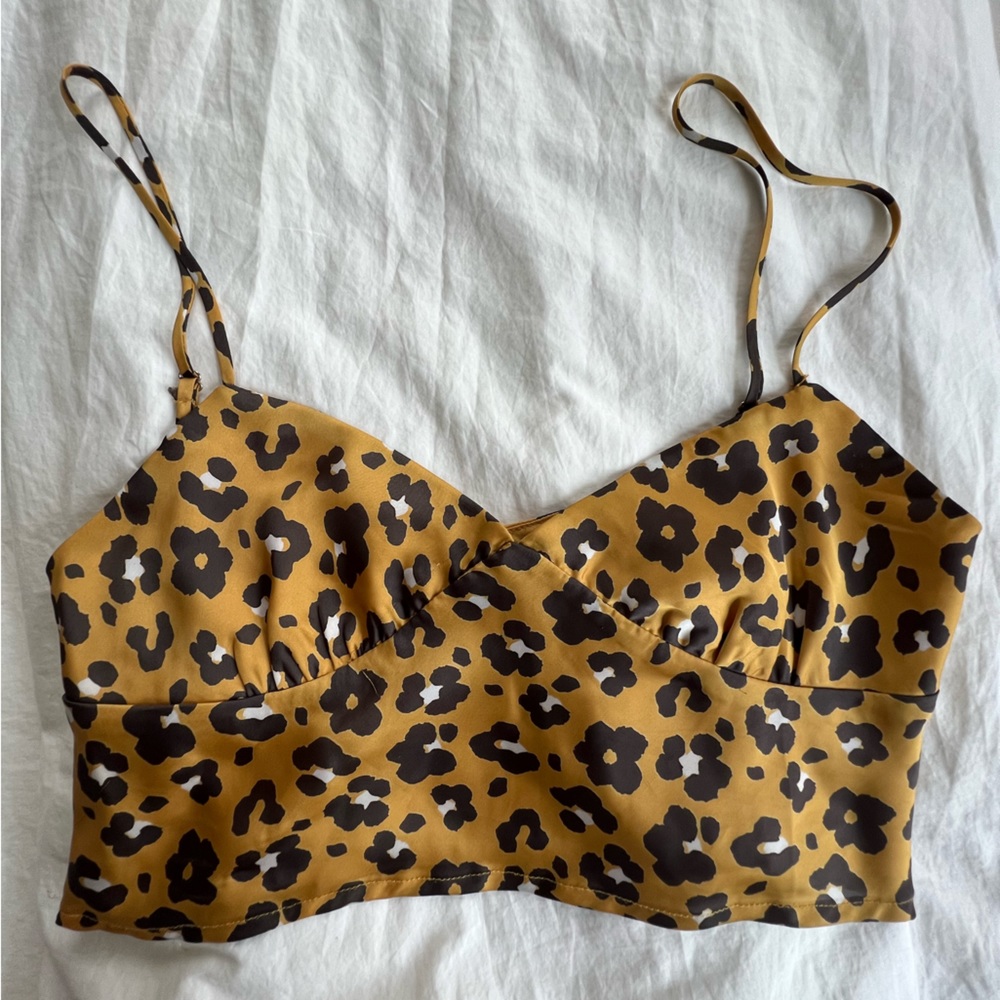 4SI3NNA - Animal Print Satin Top